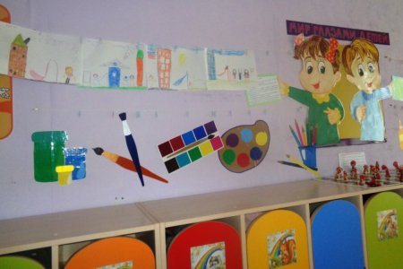 Уголок творчества в детском саду оформление