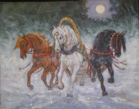 Схема вышивки русская тройка