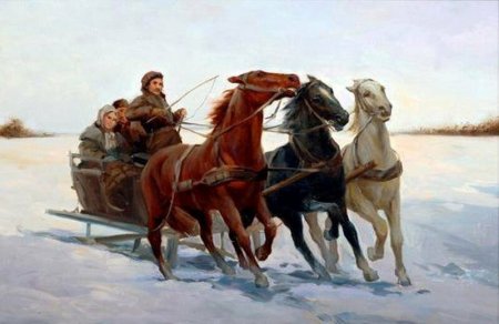 Картина Чайковского" ноябрь-на тройке"