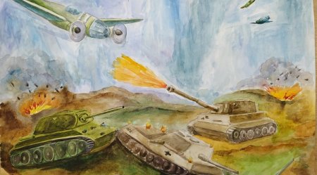 Нарисовать танковый бой