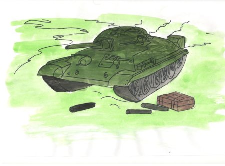 Танк рисунок для детей 6 лет