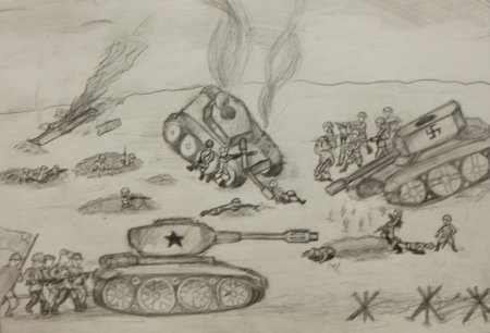 Танковое сражение карандашом