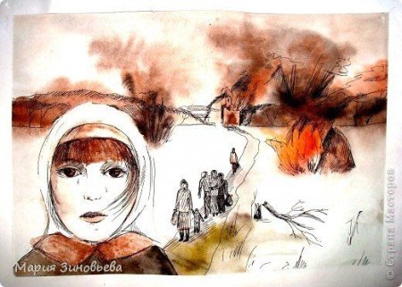 Рисунок на тему женское лицо Победы