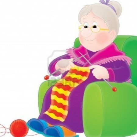 Бабушка в кресле вектор