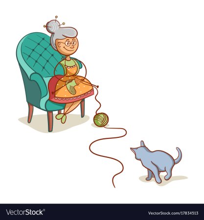 Бабушка вяжет