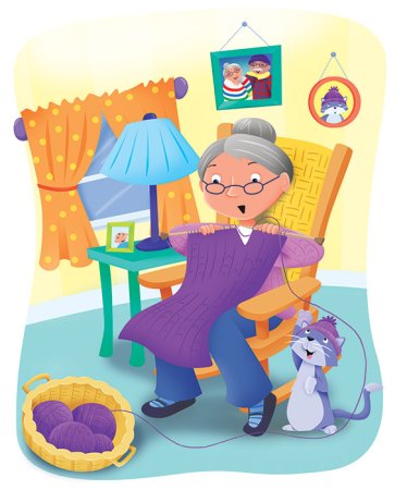 Бабушка с клубочком