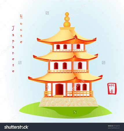 Рисование китайского домика