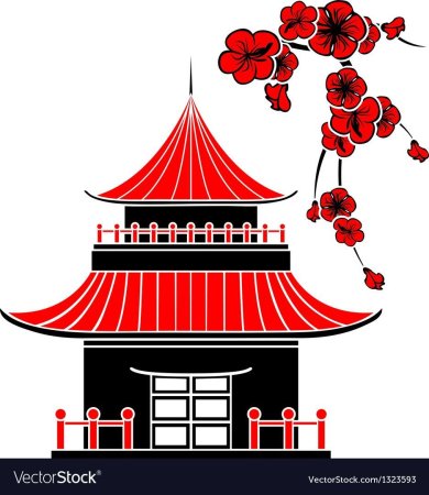 Нарисовать японский дом