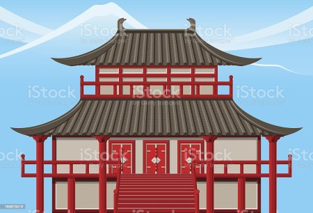 Традиционный японский дом рисунок