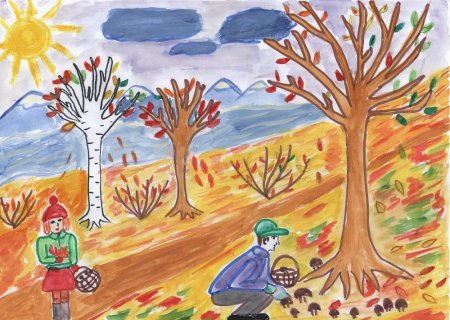 Рисунок на тему осенние каникулы