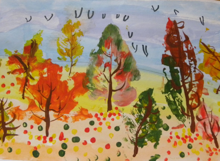 Осень красками для детей