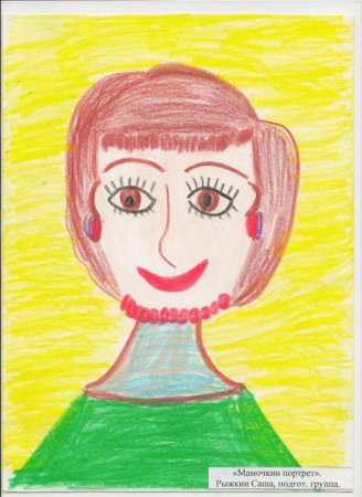 Портрет мамы в средней группе карандашами