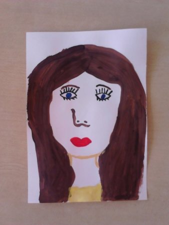 Открытка с портретом мамы