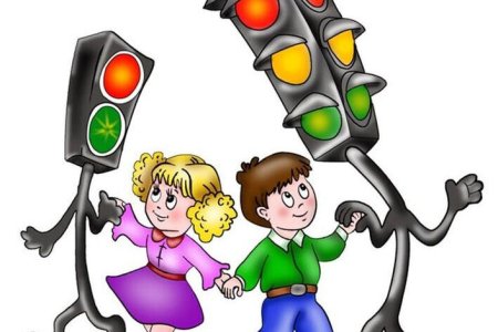 Иллюстрации с изображение светофора для детского сада