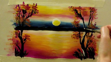 Рисование заката для детей