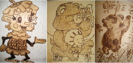 Выжигание по дереву медведь