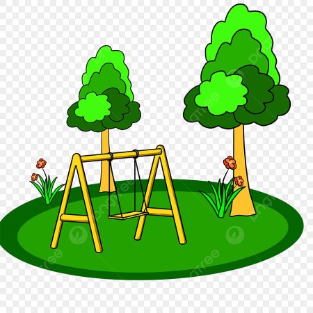 Рисунок парк с качелями