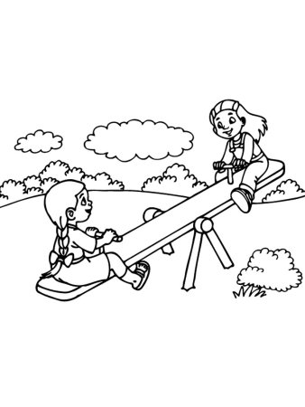 Раскраска качели