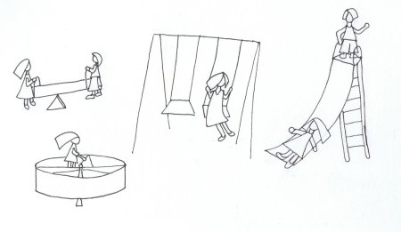 Детская площадка рисунок карандашом