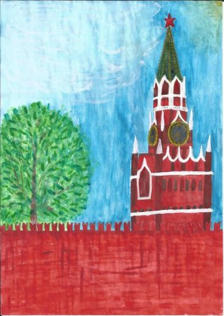 Спасская башня Кремля рисование старшая группа