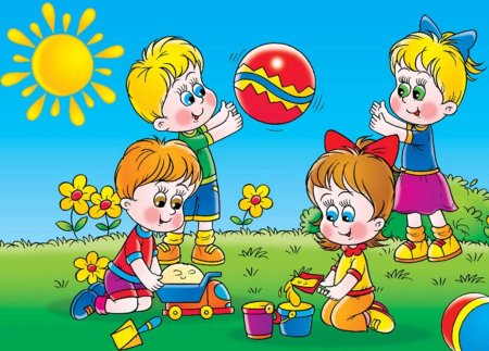 Играющие дети в детском саду
