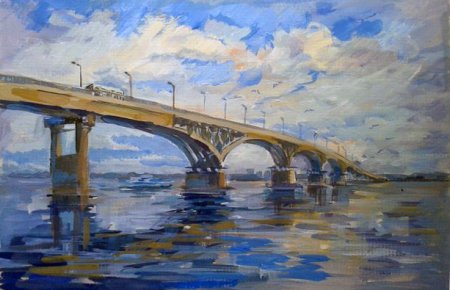 Пейзаж Саратовский мост