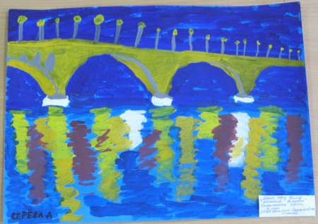 Коммунальный мост Красноярск рисунок