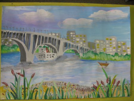 Река Кама рисунок детский