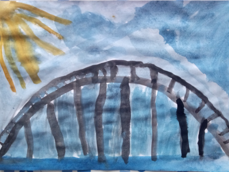 Саратовский мост рисунок