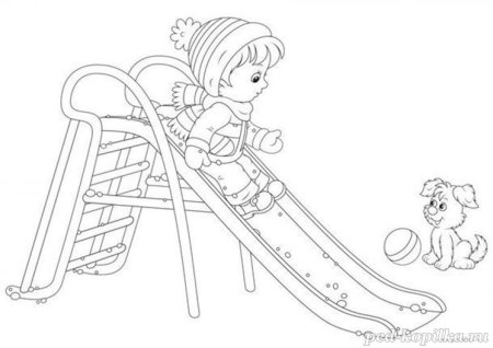 Горка раскраска для детей