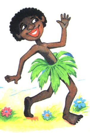 Первобытный человек на белом фоне