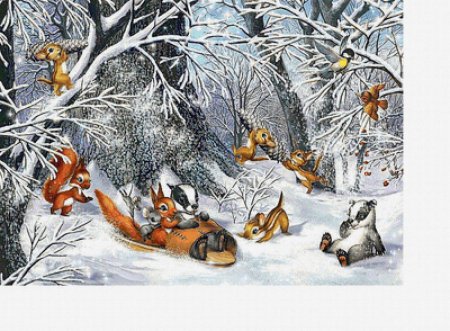 Мишка зимой в берлоге