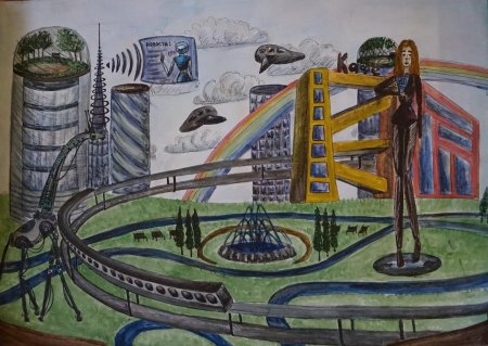 Рисование город будущего