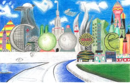Рисунок на тему будущий город