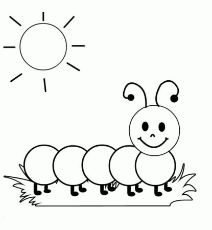 Гусеница раскраска для детей