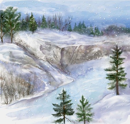 Зима Вивальди иллюстрация