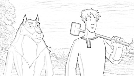 Рисунок к сказке Иван Царевич и серый волк