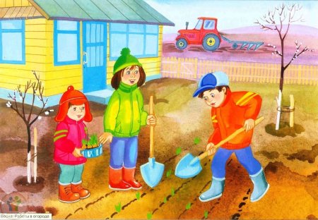 Труд людей весной