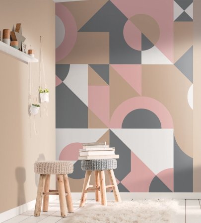 Геометрический узор на стене в детской