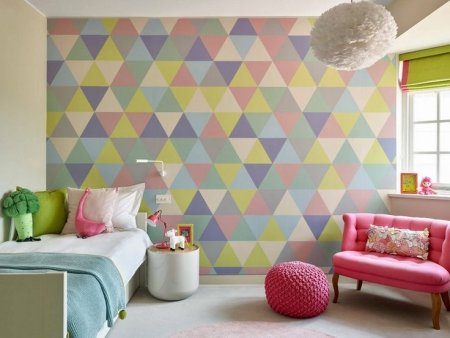 Акцентная стена в детской комнате