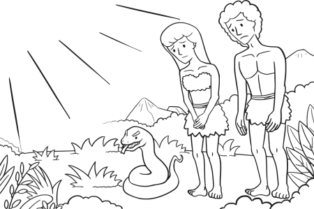 Адам и ева раскраска для детей