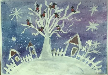 Рисунок на тему зимняя фантазия