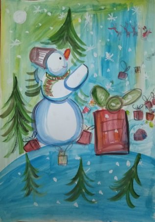 Поэтапное рисование зима