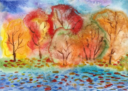 Осень красками для детей