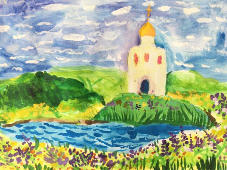 Храм Покрова рисунок