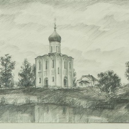 Храм Покрова на Нерли рисунок для детей