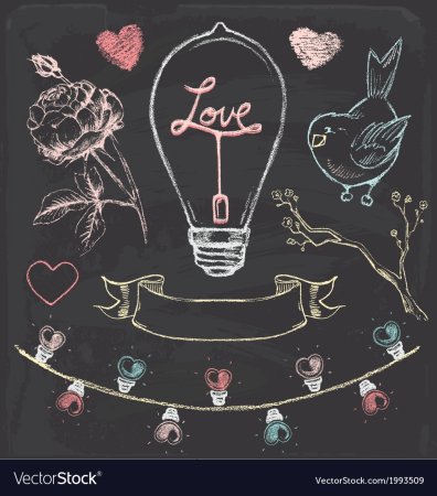 Рисунки мелом на доске