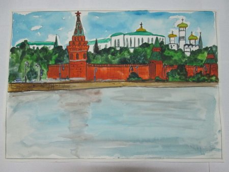 Рассвет на Москве реке рисунок 4 класс