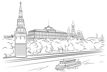 Москва река раскраска