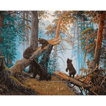 Шишкин панды в лесу